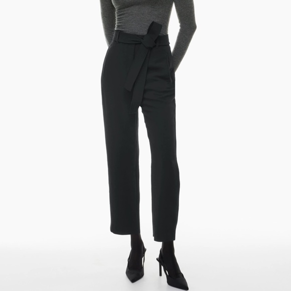 Aritzia Pants - Aritzia Wilfred Tie Front Pant High Waisted Belted Crepe Pants